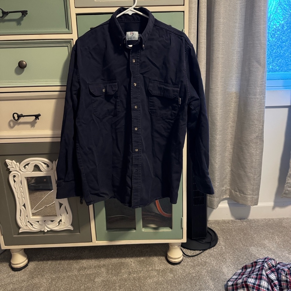 Tyndale FR Men's Dark Blue Button Up